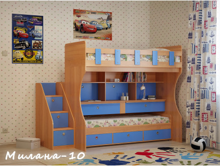 Двухъярусная кровать для мальчиков Милана-10, спальные места 190х80 см